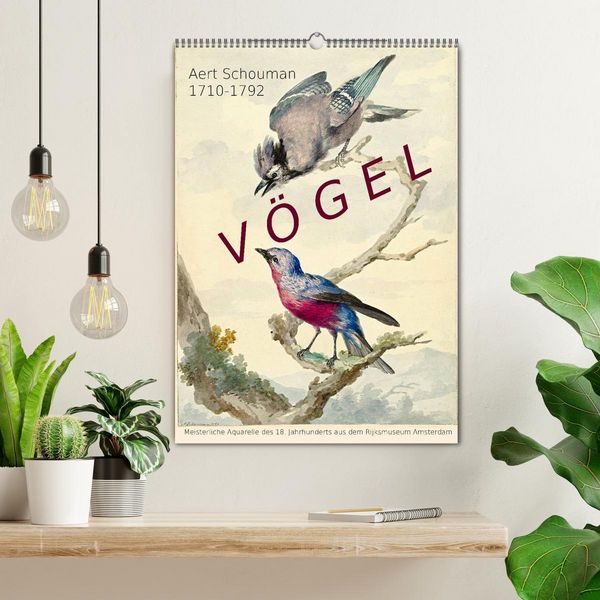 Produktbild: Aert Schouman. V&Ouml;GEL (Wandkalender 2026 DIN A2 hoch), CALVENDO Monatskalender