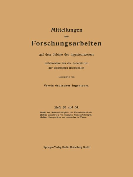 Produktbild: Mitteilungen &uuml;ber Forschungsarbeiten auf dem Gebiete des Ingenieurwesens