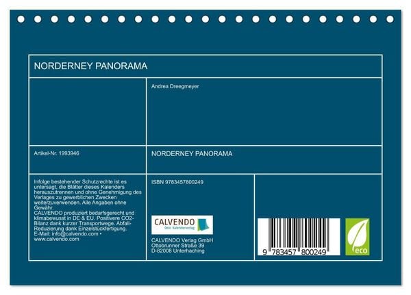 Produktbild: NORDERNEY PANORAMA (Tischkalender 2026 DIN A5 quer), CALVENDO Monatskalender