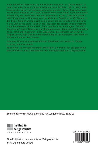 Produktbild: Hans Rothfels und die deutsche Zeitgeschichte