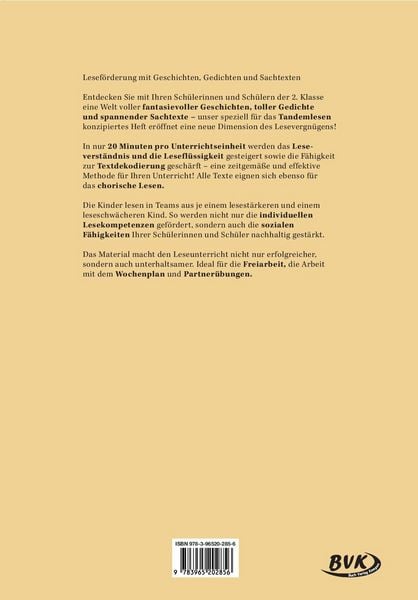 Produktbild: Tandemlesen 2. Klasse