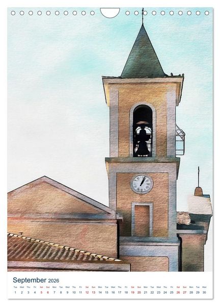 Produktbild: Umbrian Bell Towers (Wall Calendar 2026 DIN A4 portrait), CALVENDO 12 Month Wall Calendar