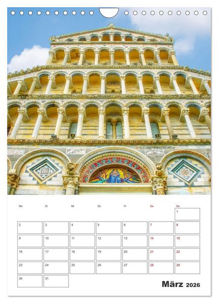 Produktbild: Pisa - Reiseplaner (Wandkalender 2026 DIN A4 hoch), CALVENDO Monatskalender