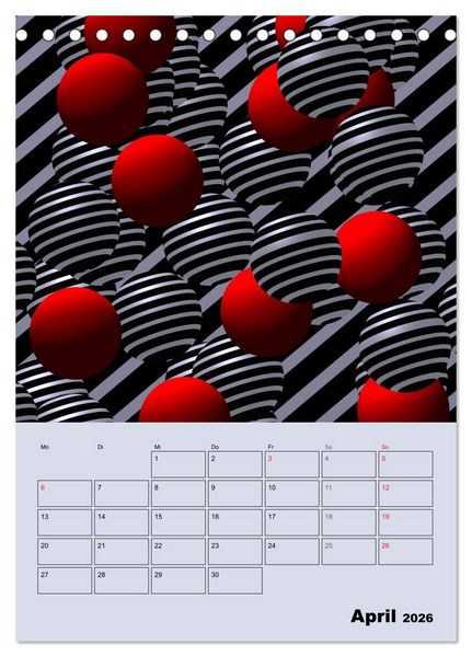 Produktbild: OpArt und mehr (Tischkalender 2026 DIN A5 hoch), CALVENDO Monatskalender