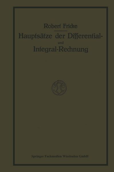 Produktbild: Haupts&auml;tze der Differential- und Integralrechnung