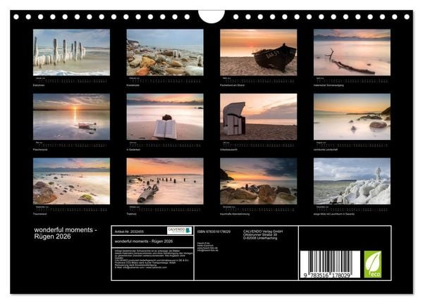 Produktbild: wonderful moments - R&uuml;gen 2026 (Wandkalender 2026 DIN A4 quer), CALVENDO Monatskalender