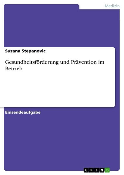 Produktbild: Gesundheitsf&ouml;rderung und Pr&auml;vention im Betrieb