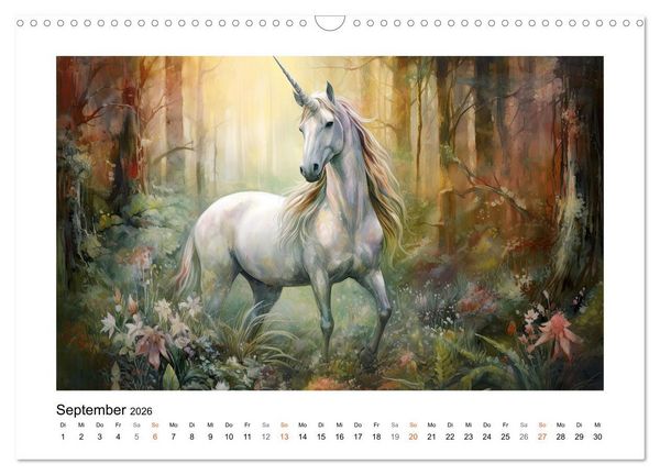 Produktbild: Geliebte Einh&ouml;rner (Wandkalender 2026 DIN A3 quer), CALVENDO Monatskalender