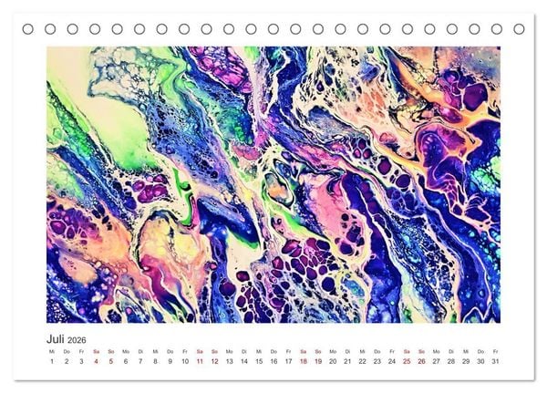 Produktbild: Dein abstraktes Jahr mit der Farbe Purpur (Tischkalender 2026 DIN A5 quer), CALVENDO Monatskalender