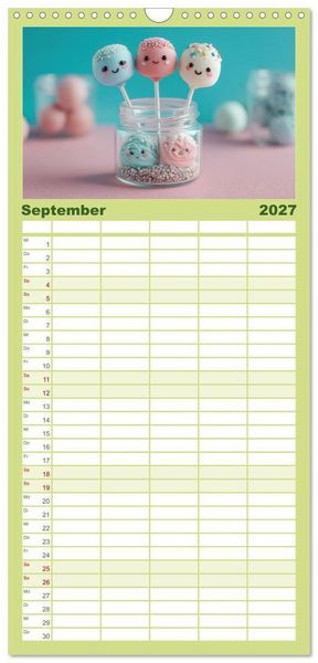 Produktbild: Familienplaner 2027 - Kawaii-Gl&uuml;cksmomente mit 5 Spalten (Wandkalender, 21 x 45 cm) CALVENDO