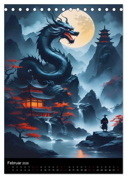 Produktbild: Asiatische Inspiration Fern&ouml;stlicher Art - Dunkle Werke (Tischkalender 2026 DIN A5 hoch), CALVENDO Monatskalender
