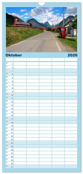 Produktbild: Familienplaner 2026 - Norwegens Wilder Westen mit 5 Spalten (Wandkalender, 21 x 45 cm) CALVENDO