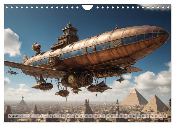 Produktbild: Steampunk - fantastische Flugger&auml;te (Wandkalender 2026 DIN A4 quer), CALVENDO Monatskalender