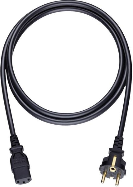 Strom Anschlusskabel [1x Schutzkontakt-Stecker - 1x Kaltgeräte-Buchse C13] 3.00 m Schwarz Oehlbach Powercord C 13