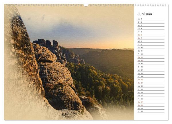 Produktbild: Traumhafte S&auml;chsische Schweiz (hochwertiger Premium Wandkalender 2026 DIN A2 quer), Kunstdruck in Hochglanz