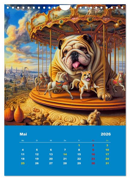 Produktbild: Abenteuer mit Micki und Bullig! (Wandkalender 2026 DIN A4 hoch), CALVENDO Monatskalender