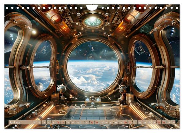Produktbild: Steampunk im Weltall (Wandkalender 2026 DIN A4 quer), CALVENDO Monatskalender