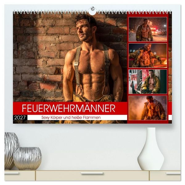Produktbild: Feuerwehrm&auml;nner - Sexy K&ouml;rper und hei&szlig;e Flammen (hochwertiger Premium Wandkalender 2027 DIN A2 quer), Kunstdruck in Hochglanz