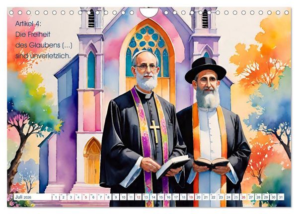Produktbild: Unsere Grundrechte (Wandkalender 2026 DIN A4 quer), CALVENDO Monatskalender