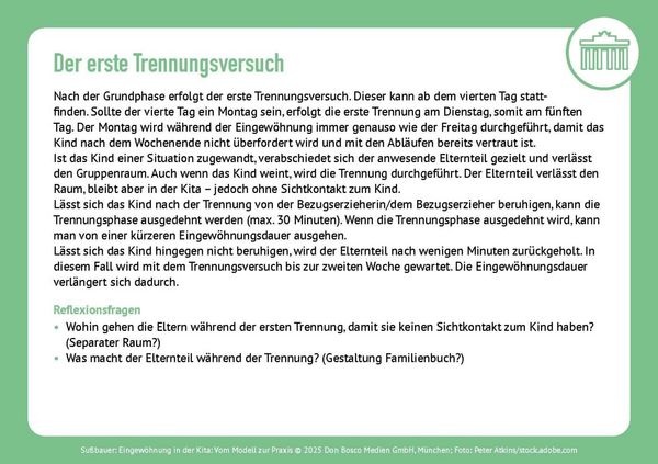 Produktbild: Eingew&ouml;hnung in der Kita. Vom Modell zur Praxis