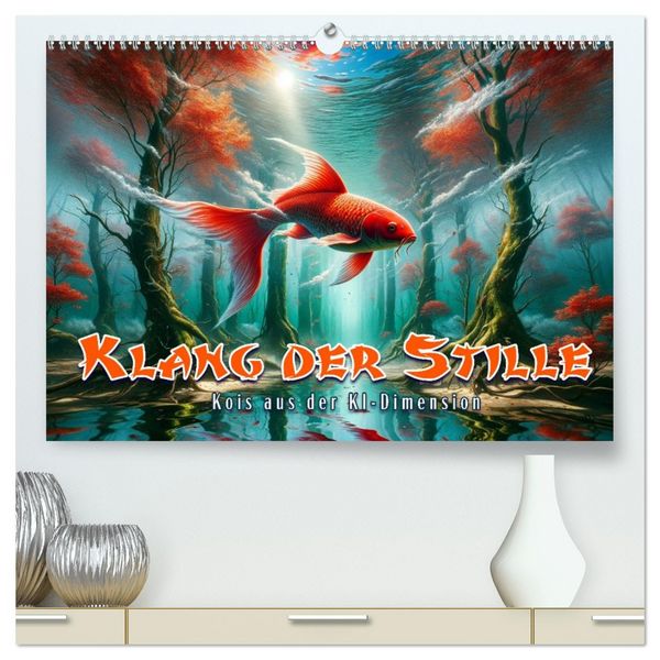 Produktbild: Klang der Stille - Kois aus der KI Dimension (hochwertiger Premium Wandkalender 2026 DIN A2 quer), Kunstdruck in Hochglanz