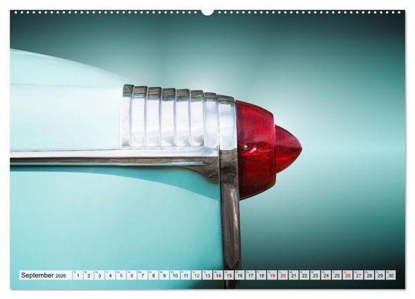 Produktbild: US Klassiker Farbenfrohe Heckansichten (hochwertiger Premium Wandkalender 2026 DIN A2 quer), Kunstdruck in Hochglanz