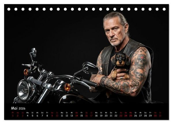 Produktbild: Coole Typen - Rauhaardackel (Tischkalender 2026 DIN A5 quer), CALVENDO Monatskalender