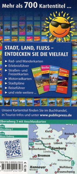 Produktbild: Publicpress Leporello Radtourenkarte Elberadweg 3, Wittenberge, Cuxhaven 1:50.000