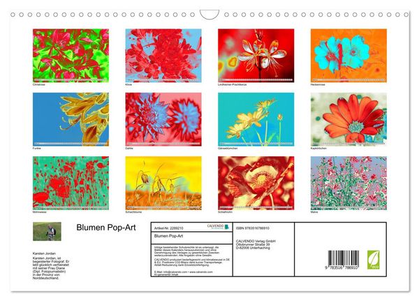 Produktbild: Blumen Pop-Art (Wandkalender 2027 DIN A3 quer), CALVENDO Monatskalender