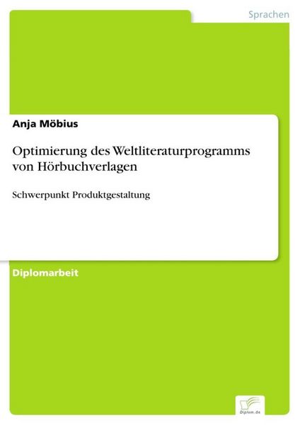 Produktbild: Optimierung des Weltliteraturprogramms von H&ouml;rbuchverlagen