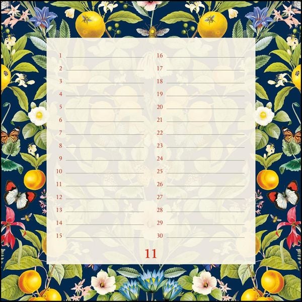 Produktbild: Immerw&auml;hrender Geburtstagskalender floral &ndash; Archive by Portico Designs &ndash; Quadrat-Format 24 x 24 cm