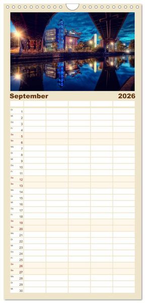 Produktbild: Familienplaner 2026 - Berlin zwischen Tag und Nacht mit 5 Spalten (Wandkalender, 21 x 45 cm) CALVENDO