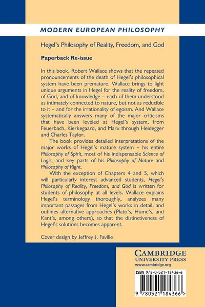 Produktbild: Hegel's Philosophy of Reality, Freedom, and God