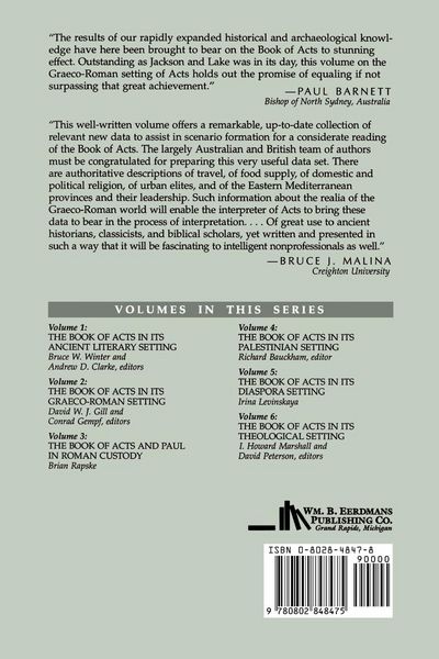 Produktbild: The Book of Acts in Its Graeco-Roman Setting
