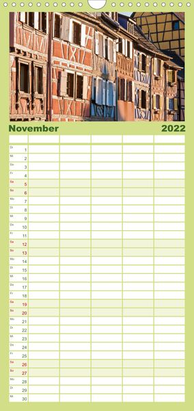 Produktbild: Familienplaner E L S A S S Impressionen (Wandkalender 2022 , 21 cm x 45 cm, hoch)