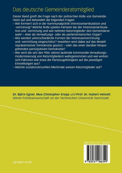 Produktbild: Das deutsche Gemeinderatsmitglied