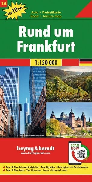 Produktbild: Freytag & berndt Stra&szlig;enkarte Rund um Frankfurt 1:150.000