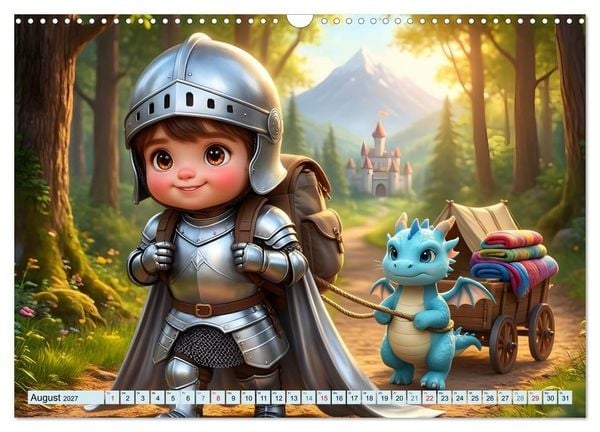 Produktbild: Kleiner Ritter - Jahresreise (Wandkalender 2027 DIN A3 quer), CALVENDO Monatskalender