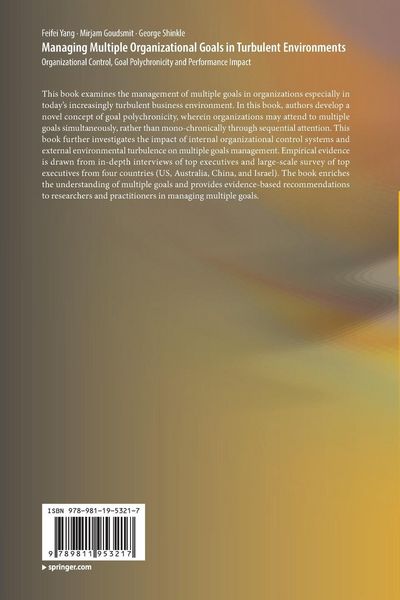 Produktbild: Managing Multiple Organizational Goals in Turbulent Environments