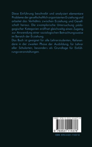 Produktbild: Erziehungssoziologie