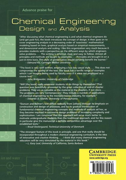 Produktbild: Chemical Engineering Design and Analysis