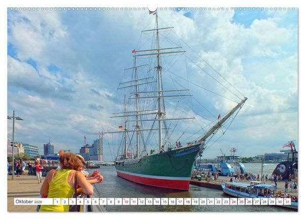 Produktbild: Hamburg an der Elbe &ndash; Impressionen eines Sommertages in der Hansestadt (Wandkalender 2026 DIN A2 quer), CALVENDO Monatskalender