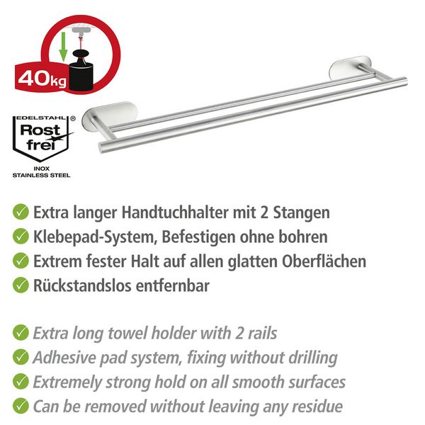 Produktbild: Turbo-Loc&reg; Badetuchstange Duo Mod. Orea Matt, 60 cm, Befestigen ohne bohren