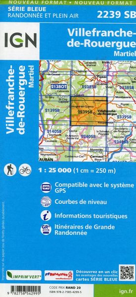 Produktbild: Villefranche-de-Rouergue.Martiel 1:25000
