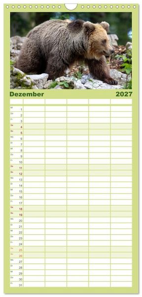 Produktbild: Familienplaner 2027 - Lautlos in den W&auml;ldern Sloweniens mit 5 Spalten (Wandkalender, 21 x 45 cm) CALVENDO