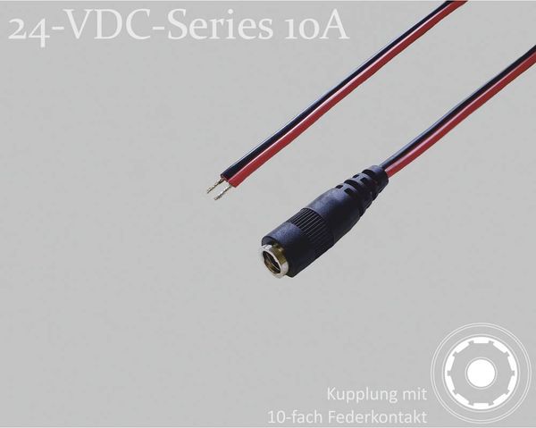 BKL Electronic 075905 DC-Steckverbinder DC-Kupplung - verzinnt 5.5 mm 2.5 mm 1.5 m 1 St. Single