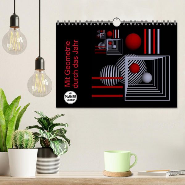 Produktbild: Mit Geometrie durch das Jahr (Wandkalender 2026 DIN A4 quer), CALVENDO Monatskalender