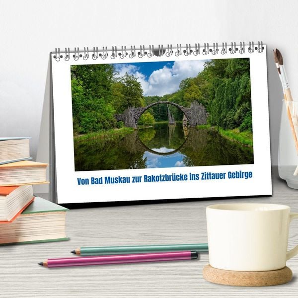 Produktbild: Von Bad Muskau zur Rakotzbr&uuml;cke ins Zittauer Gebirge (Tischkalender 2026 DIN A5 quer), CALVENDO Monatskalender
