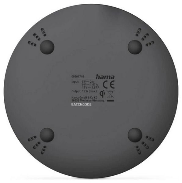 Produktbild: Hama Induktions-Ladeger&auml;t 15 W 201746 00201746 Ausg&auml;nge Induktionslade-Standard Schwarz