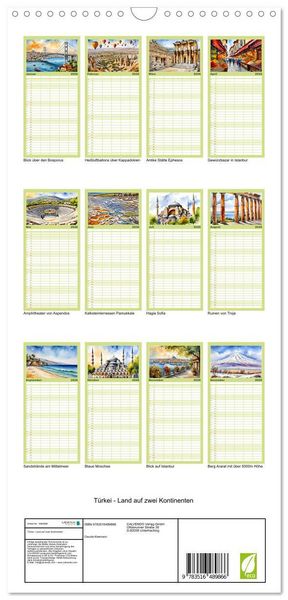 Produktbild: Familienplaner 2026 - T&uuml;rkei - Land auf zwei Kontinenten mit 5 Spalten (Wandkalender, 21 x 45 cm) CALVENDO